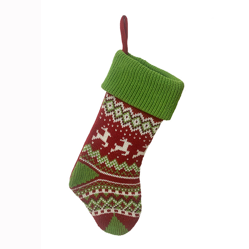 Picture of New in stock Christmas Decorations Home Decorative Pendant Snowman Deer Knitted Christmas Socks Gift Bag