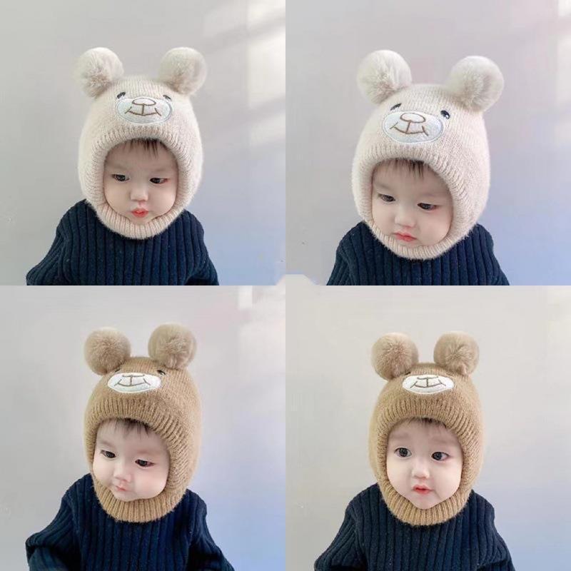 Baby Hat Autumn and Winter Cute Kidsren's Winter Baby Woolen Hat Infant Ear Protection Knitted Hat Amazon Foreign Trade