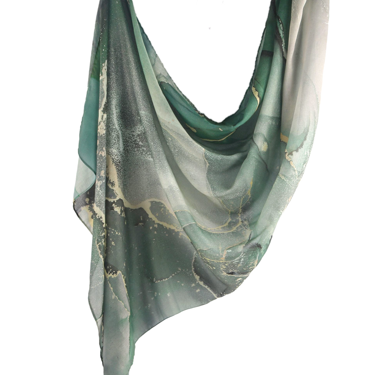 Picture of Best-Selling Watercolor Tie-Dye Cotton Scarf Arabian Satin Polyester Long Scarf Turkish Middle Eastern Scarf
