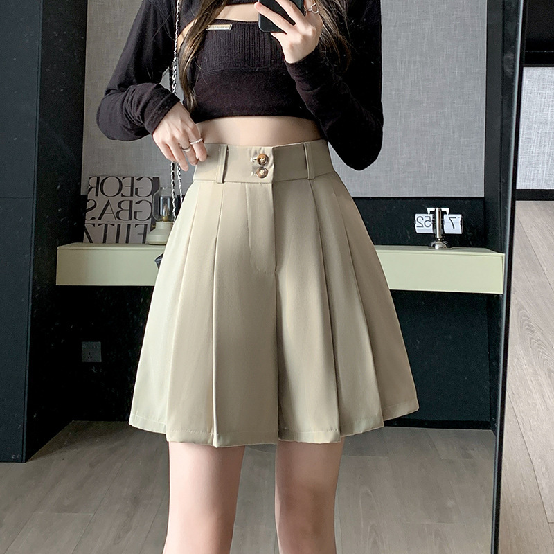 High waist pants skirt women's summer short 2024 new explosion small chubby girl plus size suit five A- line skirt pants