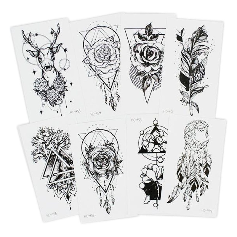 Cross-border source Ruikalong new waterproof small fresh tattoo wrist clavicle fashion charming black tattoo