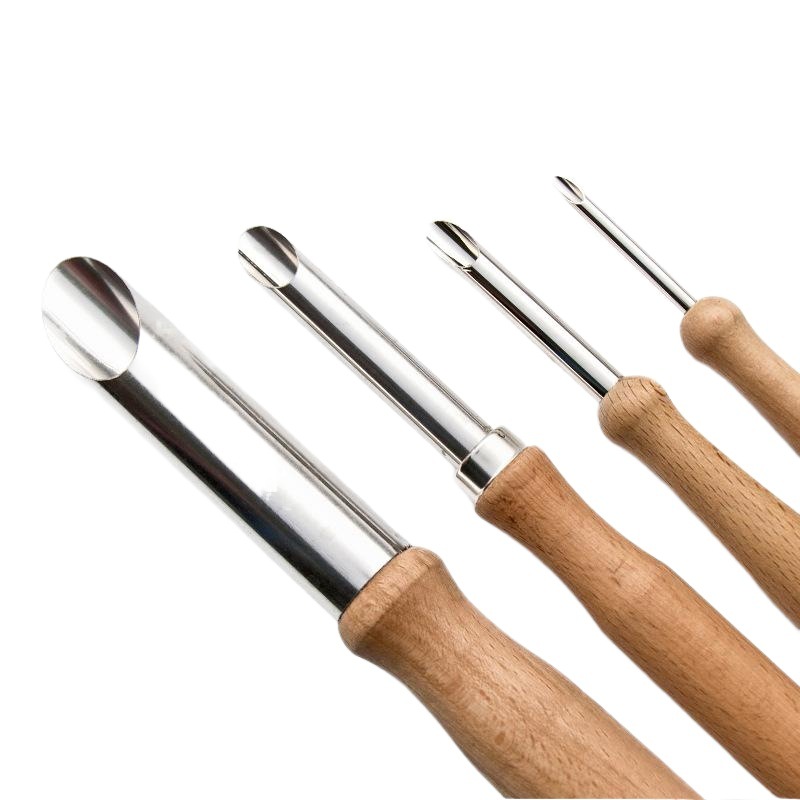 Cross-border ceramic tools 4-piece set round hole punch stainless steel clay stone plastic drilling pot making tools