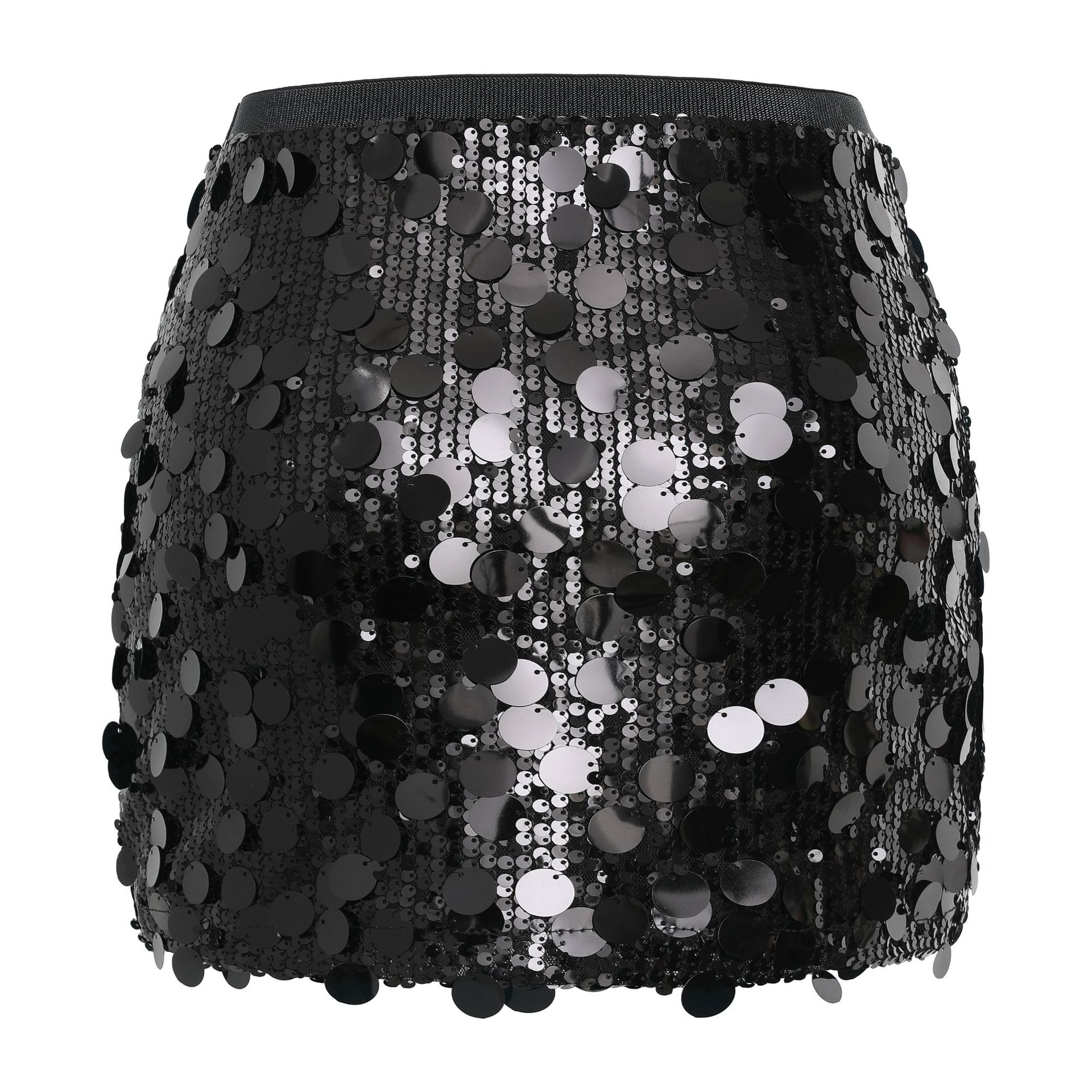 European and American sequins sexy hip-hugging skirt women's nightclub party short skirt stage performance slim slimming high-waisted sequin skirt