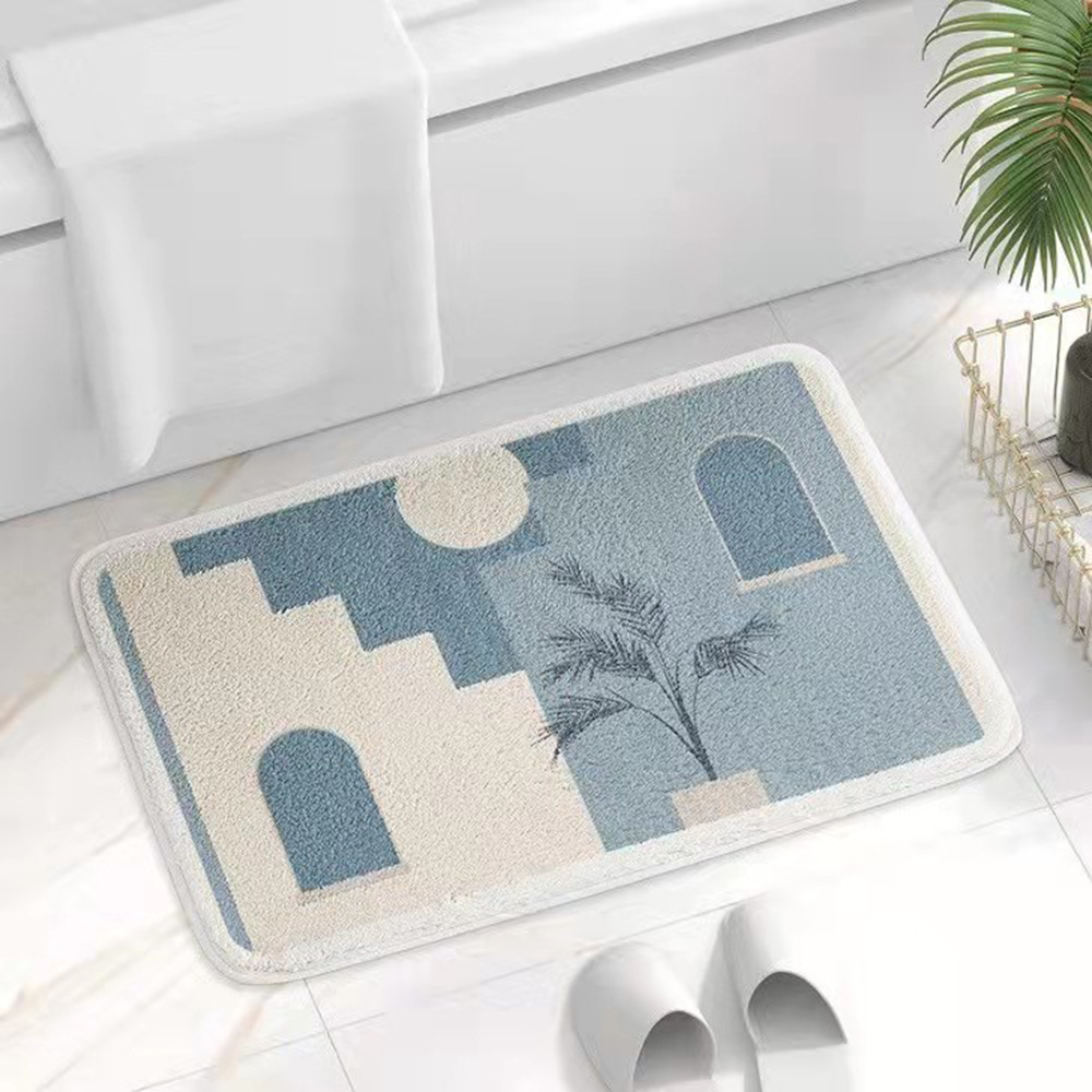 Japanese-style elegant household absorbent bathroom mat cake velvet door bedroom mat ins fresh plush bedside blanket