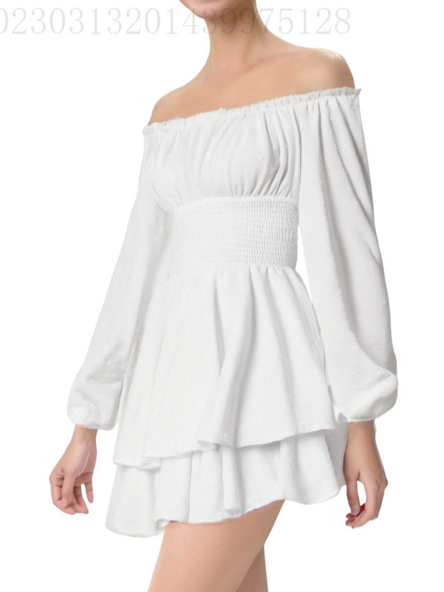 Picture of Women's Pleated Collar Long-Sleeved Casual Ruffled Jumpsuit French Shorts