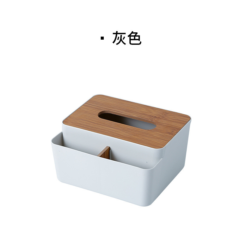 Picture of Wooden Cover Tissue Box Household Wooden Cover Desktop Paper Box Bathroom Living Room Remote Control Tissue Storage Box