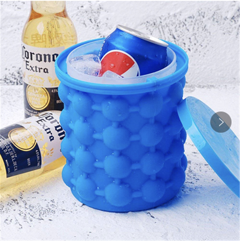 Picture of Cross-Border Spot Silicone Ice Bucket Ice Cup Silicone Ice Cube Round Large Silicone Ice Wine Bucket Grids Manufacturer