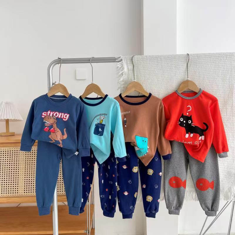 Picture of Children's underwear suit new boys and girls autumn and winter pajamas baby autumn clothes autumn pants home clothes children's clothing wholesale generation