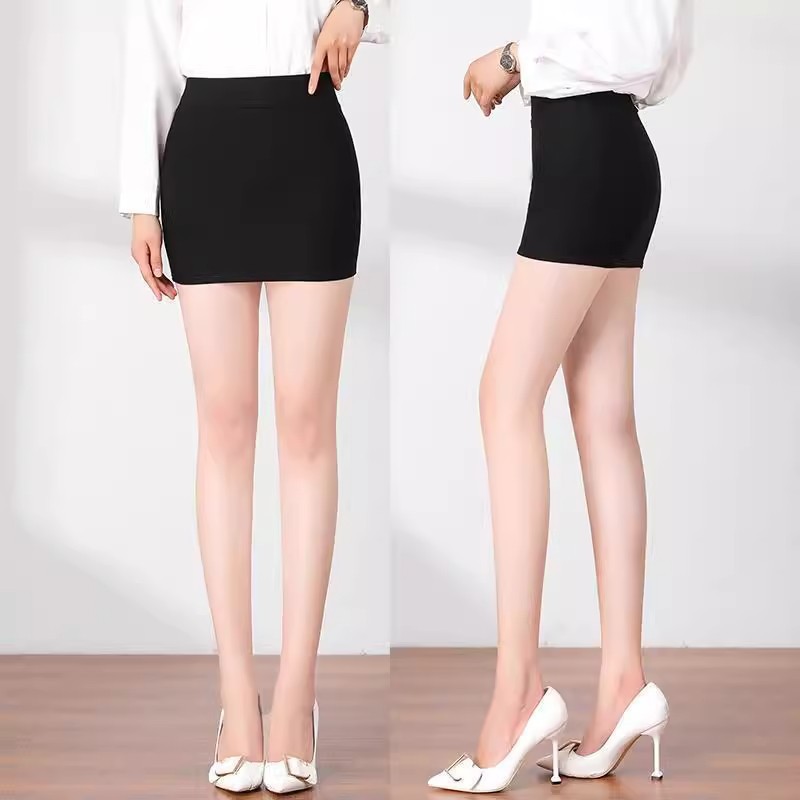 2023 Stupid Summer New Short Hip Skirt High Waist Sexy Simple One-Step Skirt Stretch Waist All-Match Trendy Cool Skirt