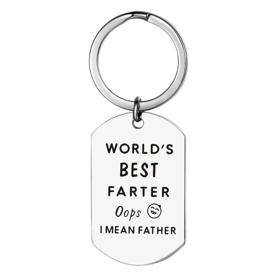 European and American Cross-border Hot Father's Day Keychain Best Father Stainless Steel Laser Engraving Pendant