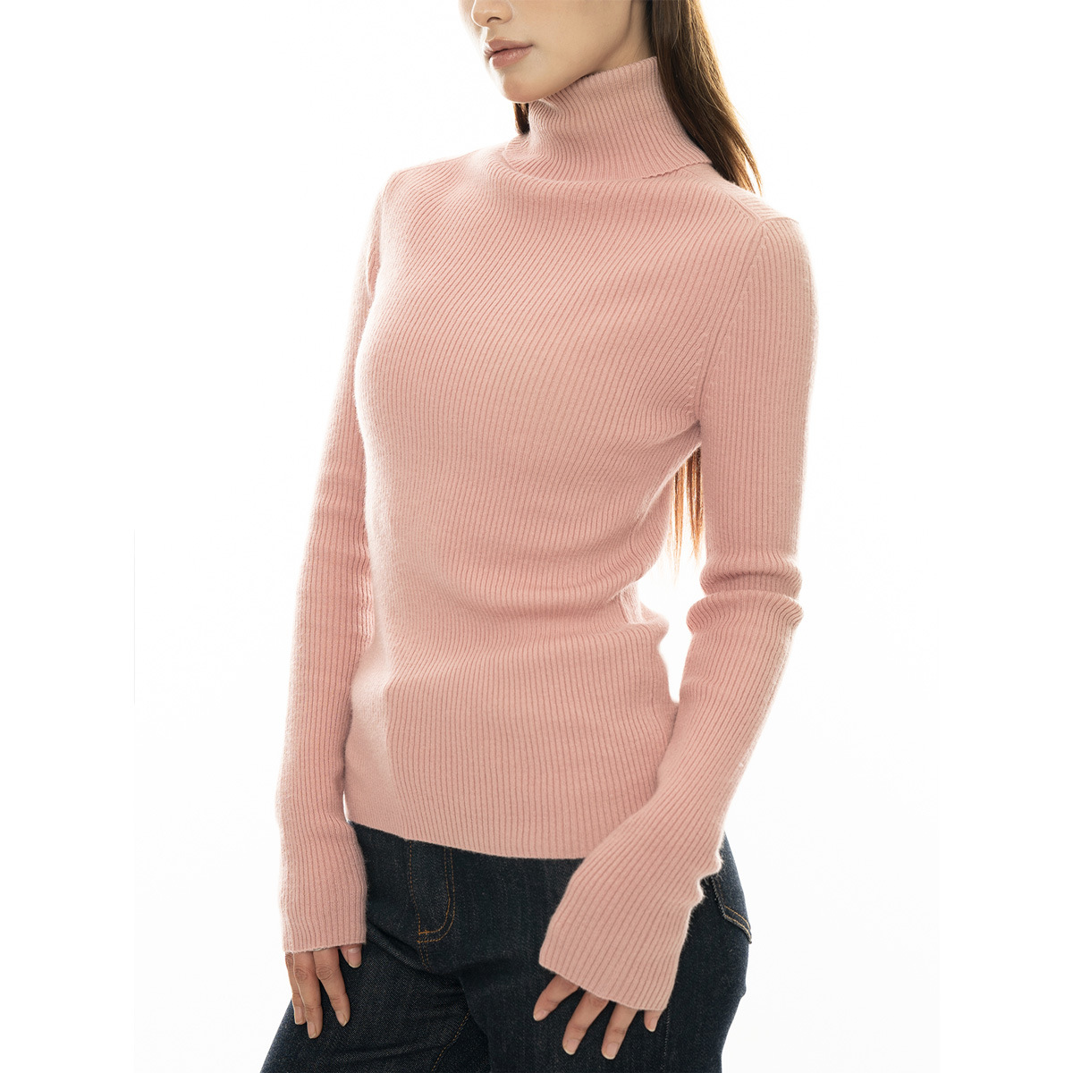 Picture of Lvu Winter New Korean Style Simple Slim Fit Cashmere Base Shirt Delicate Skin-friendly Slimming Casual Top for Women