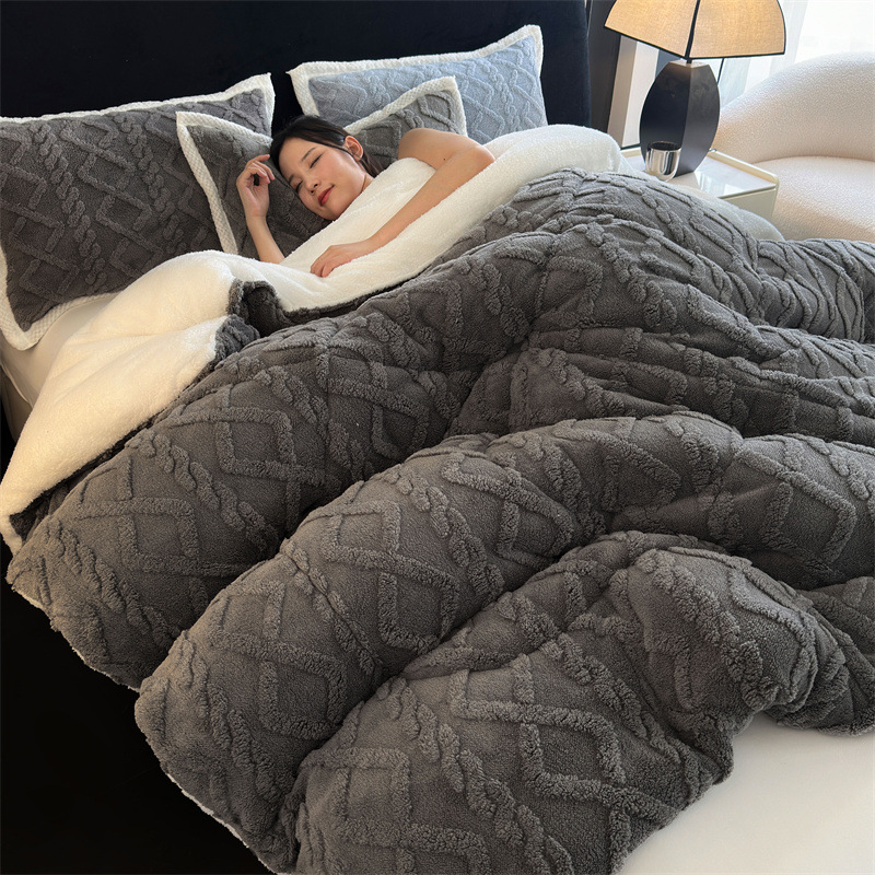 Taff velvet winter quilt lamb velvet arctic velvet core single double padded warm winter quilt factory wholesale generation