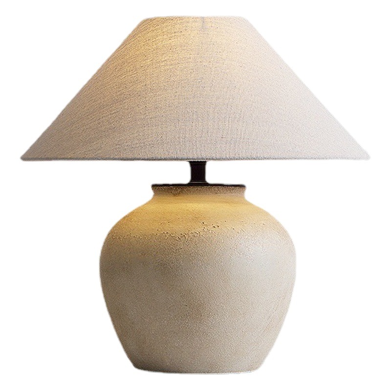 Japanese Style Table Lamp Simple Living Room Pottery Pot Designer Lamp Hotel Homestay Handmade Ceramic Decorative Table Lamp