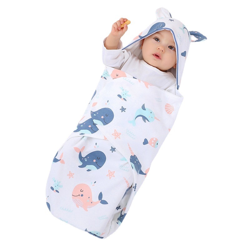 Picture of Baby swaddling towel newborn anti-startling baby sleeping bag cotton printed four-season baby quilt cross-border supplies