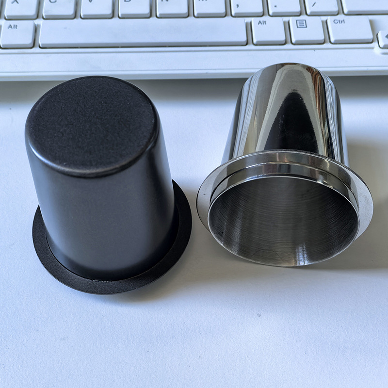 Picture of 58mm universal Italian coffee machine handle stainless steel powder dispenser fragrance cup EK43 mini bean cup