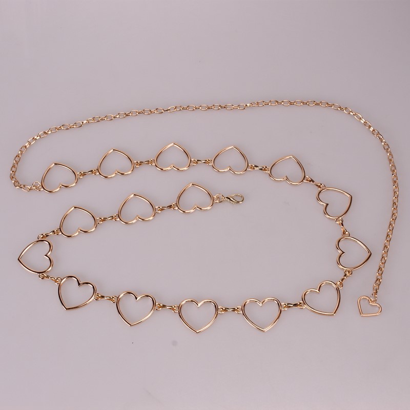 Picture of Metal waist chain love fashion decoration hollow heart waist chain Women's personality European and American circle waist chain pants chain