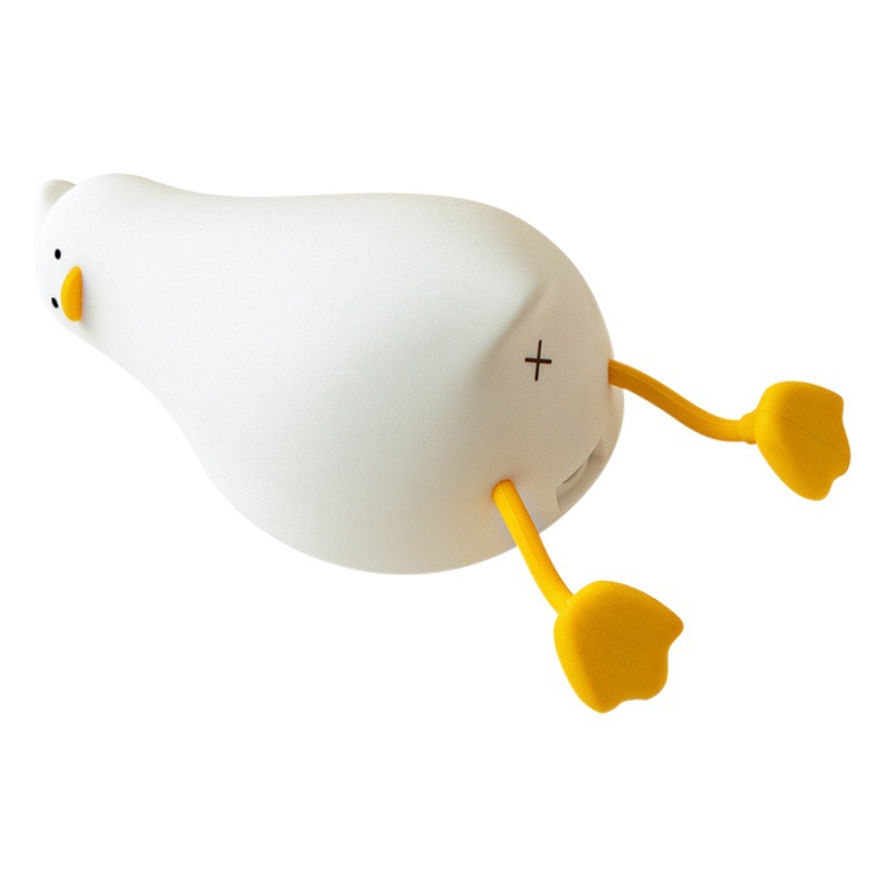 Lie flat turn duck night light fun creative silicone LED night light usb charging mobile phone holder children's gift