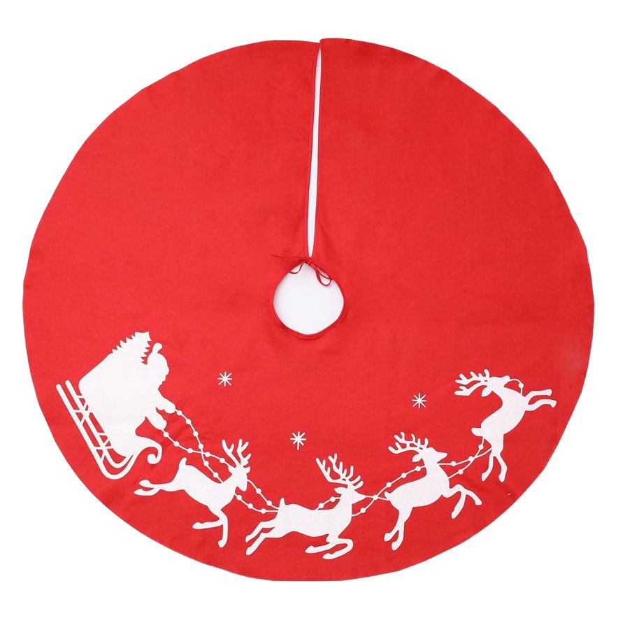 Christmas Elk Printed Tree Skirt 1m Christmas Big Tree Skirt Christmas Decoration Venue Props