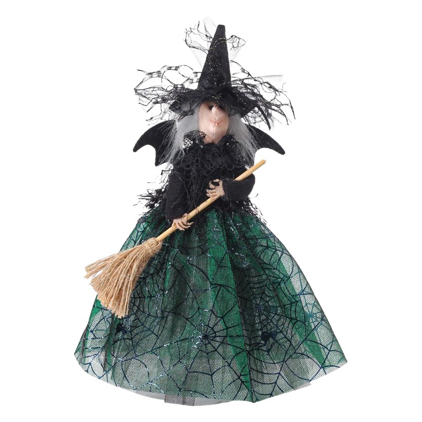 Amazon New Halloween Decorations Ghost Festival Witch Doll Tree Top Star Desktop Decorative Doll Ornaments