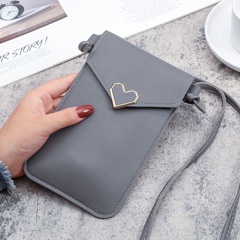 Picture of 2023 New Student Mini Crossbody Women's Bag Women's Heart-shaped Decorative Transparent Touch Screen Simple Retro Mobile Phone Bag