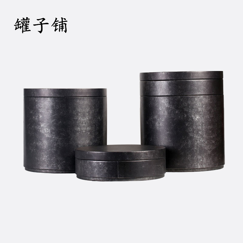 [200g tea cake] multi-layer iron can food grade frosted iron box retro round loose tea can in stock wholesale
