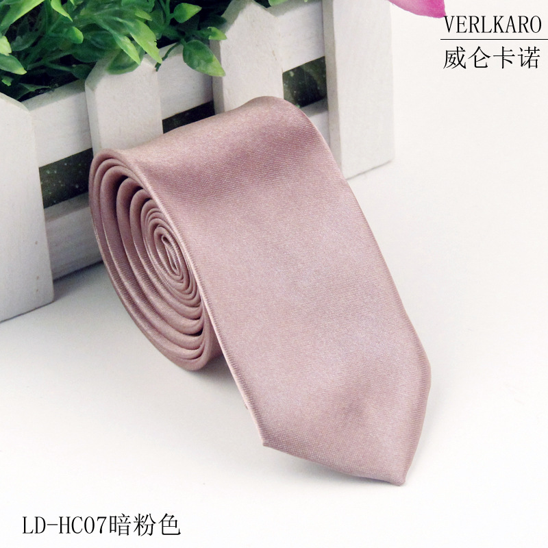 Picture of Leisure students 5cm solid color narrow version ins polyester silk business men's multi-color optional tie manufacturers in stock wholesale
