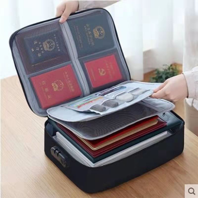 Picture of Household multi-layer large-capacity multi-function travel box certificate storage bag certificate document passport card bag finishing bag