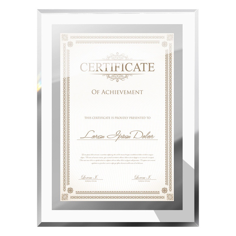 Creative transparent crystal glass photo frame honor certificate photo frame decoration Table A4 certificate frame picture frame wholesale