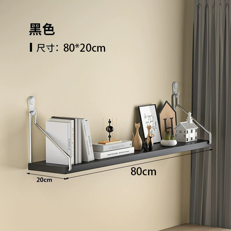Picture of No-Drill Wall-Mounted Wrought Iron Living Room Entrance Wall Decoration Bedroom Wall Bookshelf Single Shelf Wall Storage Rack