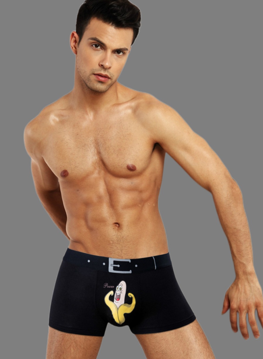 Picture of New Men's Underwear Seamless Modal Bamboo Fiber Breathable Comfortable Antibacterial Cartoon Printed Boxer Briefs for Men