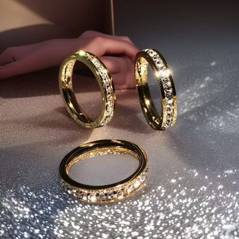 Picture of Stainless Steel Ring Women's Niche High-end Light Luxury No Falling Ins Rose Gold All-Star Design Women's Jewelry