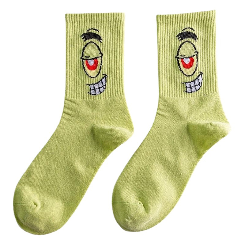 Spongebob socks Harajuku wind tube socks fashion trend tube socks cotton college wind tide brand socks wholesale
