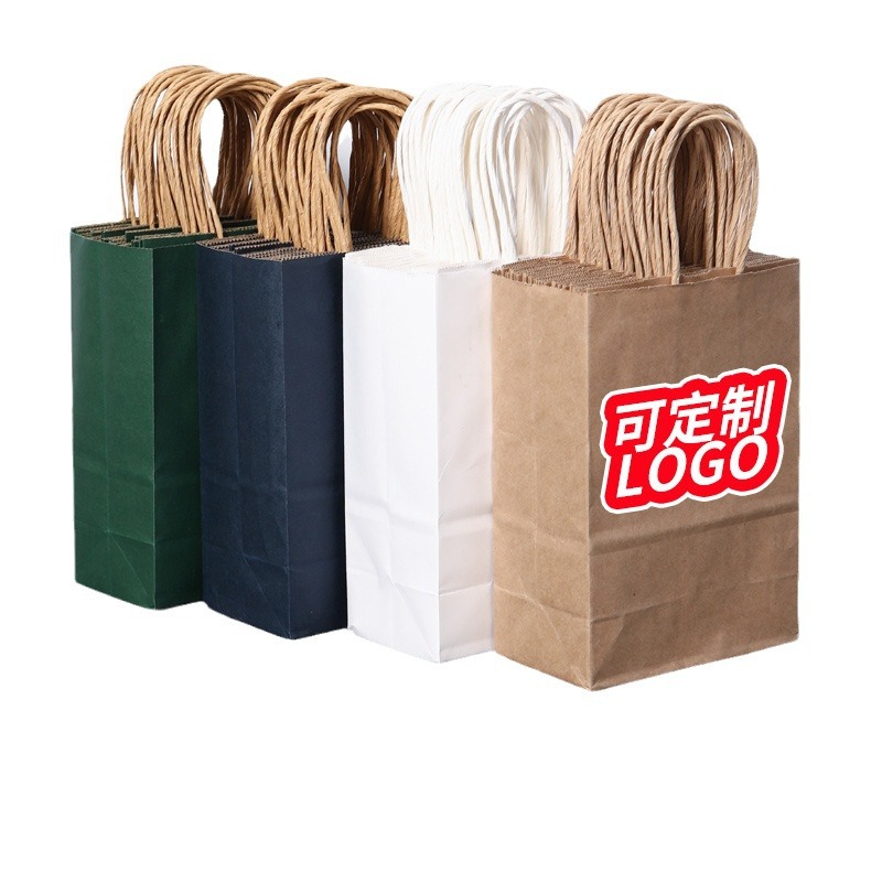 Picture of Customized Kraft Paper Satchel Takeaway Paper Bag Catering Baking Packaging Bag Holiday Gift Gift Shopping Bag