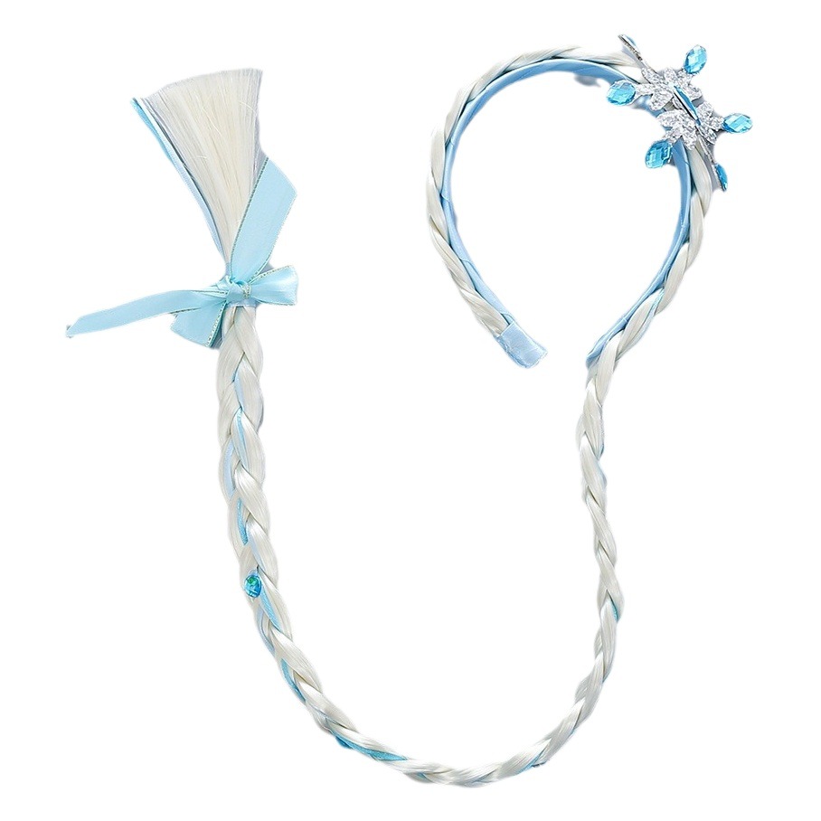 Rapunzel Frozen Wig Braids Children Crown Princess Hair Clip Hair Hoop Aisha Hair Accessories for Girls