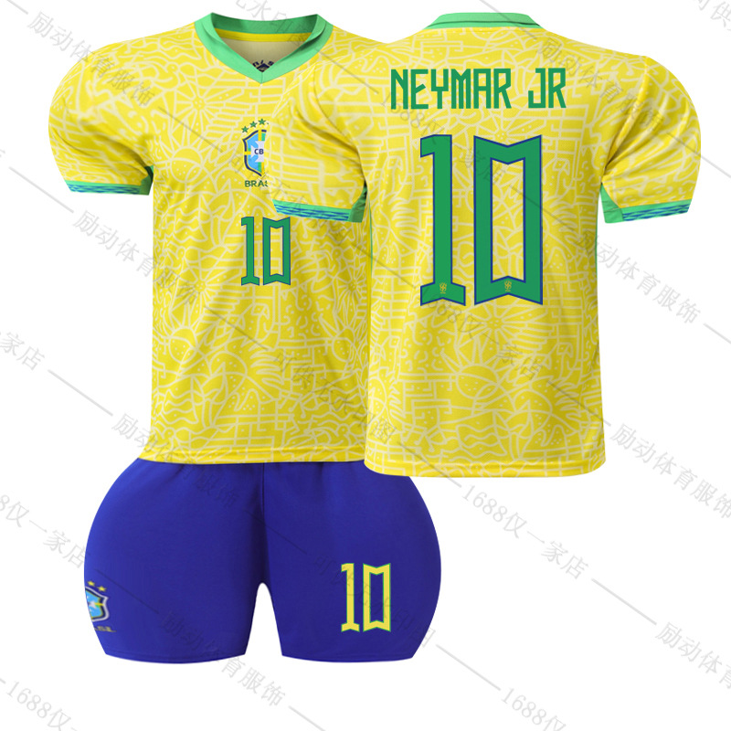 Picture of 2425 New Brazil home Court No. 10 Neymar 20 venius 9 Richard Leeson football uniform suit Jersey