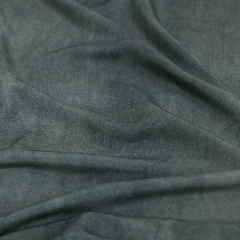 Dirty Gray 5023B Natural Tussah Silk Old Material Dirty Dyed Fried Color Fabric Old Literary Style Niche Design Fabric