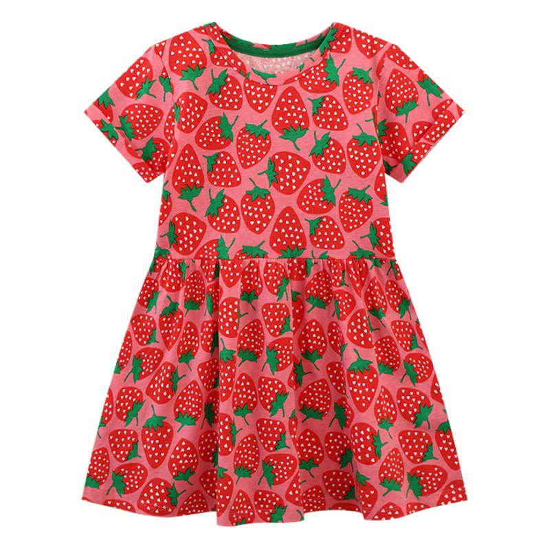 2024 European and American summer new dress children's fashion girls trend knitted cotton children's skirt cross-border wholesale children's clothing