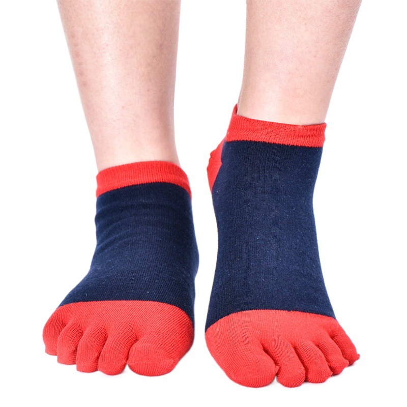 Zhen Zheng four seasons short tube boat Socks personality pattern sweat-absorbent toe socks cotton socks sports five-finger socks men wholesale