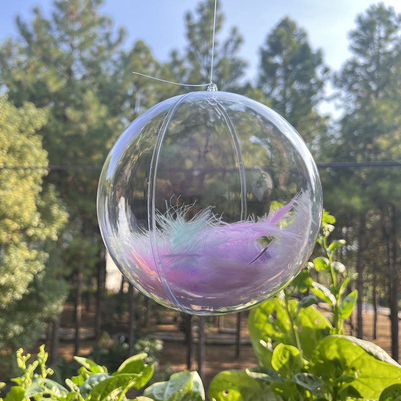 Picture of Christmas Ball Transparent Plastic Ball Hollow Ball Holiday Wedding Christmas Ball Decorative Hanging Ball Acrylic