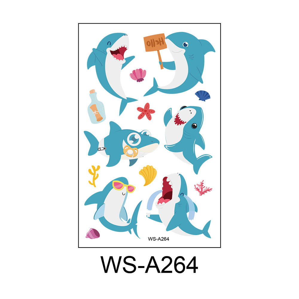 Picture of Spot Wholesale Children's Cartoon Original Tattoo Stickers Marine Animal Summer Tattoo Stickers Dolphin Shark Little Whale