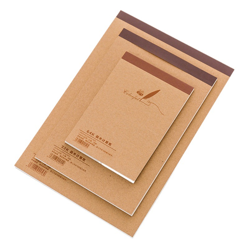 Mori wood office Kraft paper note book creative stationery blank page easy to tear draft paper handy graffiti draft book