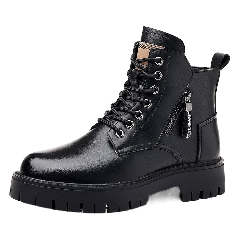 Shoes Martin boots men's shoes fashionable Korean style European style cross-border hiking boots thick bottom waterproof comfortable front lace-up