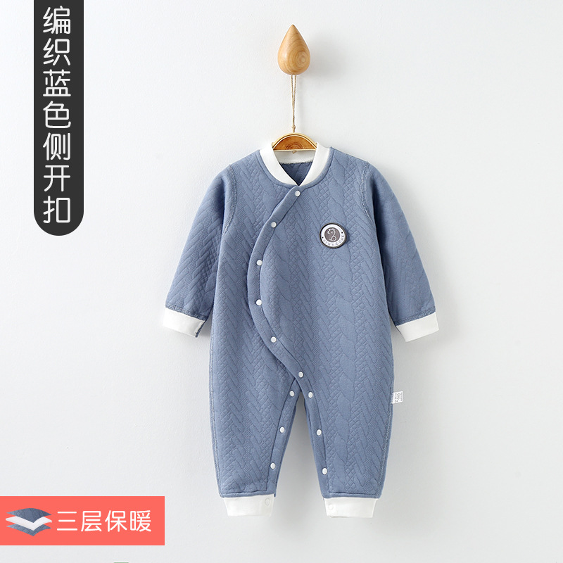 Picture of Baby Padded Cotton Jumpsuit Spring and Autumn Style Warm Winter Unisex Baby Sleepwear Romper Outfit National Trend