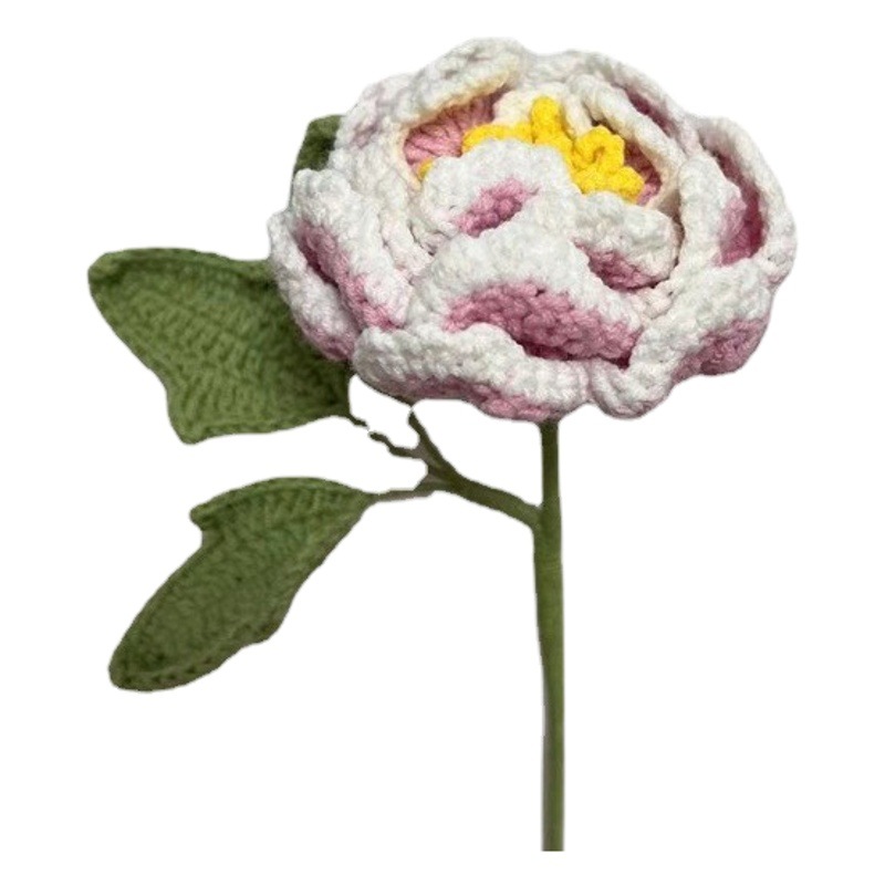 Peony wool hand-woven bouquet finished DIY artificial flower creative home furnishings flowers Spring Festival gift