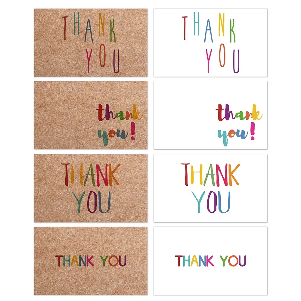 Picture of Cross-border wholesale White thank you card praise card thank you gift card packaging Kraft paper thank you card