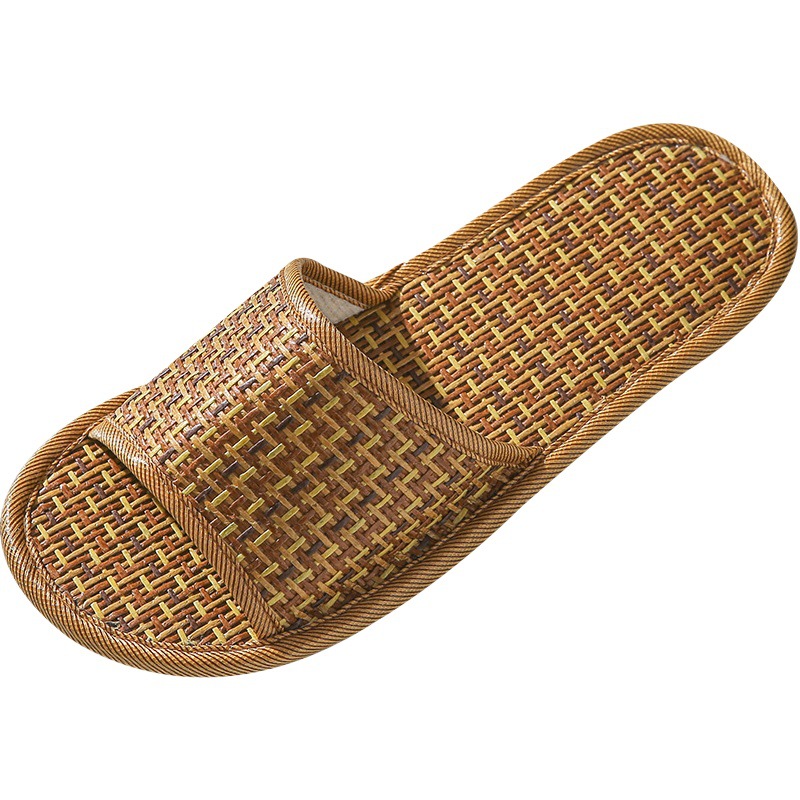 Rattan Slippers for Women, Non-Slip Slippers for Home Use, Cool Slippers for Couples, Spring and Summer Bamboo Slippers for Couples, Rattan Grass Indoor Slippers