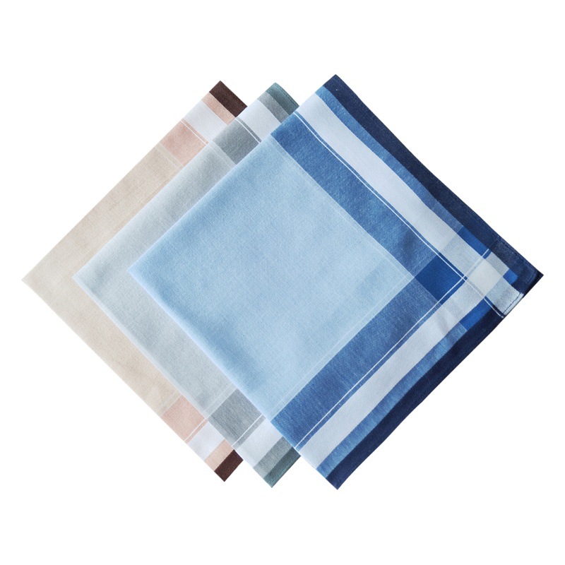 40cm Satin Craft Vintage Cotton Handkerchief Nostalgic High Density Men's Handkerchief for Elders Cross-border Hot Sale