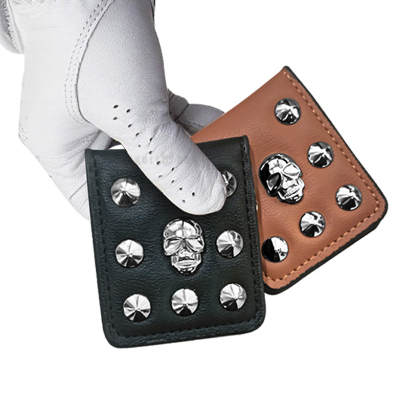 Japanese and Korean New Skull Puleather Golf Wallet Magnetic Coin Purse Banknote Wallet