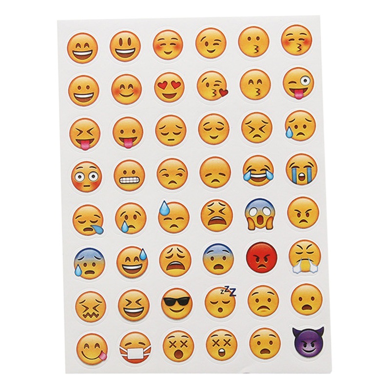 emoji Expression Stickers iPhone WeChat QQ Handbook Bag Album diy Stickers Decorate Cute Laughing Crying Face Pattern