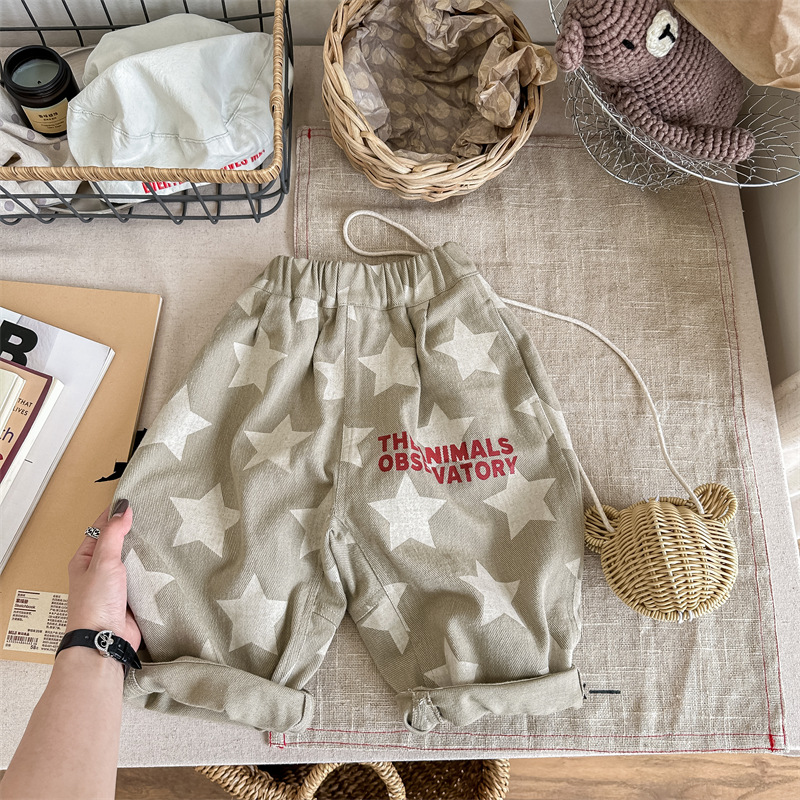 Picture of 2025 New Autum Kidsren's Clothing Kidsren's Korean Style Washed Cotton Harem Pants Pants Boys and Girls Pants 123521